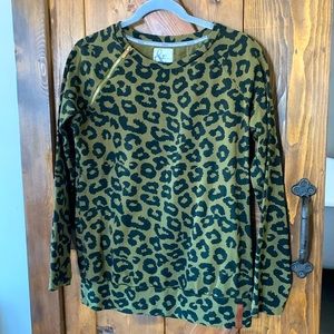 Olive leopard print Sweatshirt